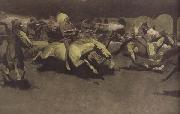 Frederic Remington A Night Attack on a Government Wagon Train (mk43) Spain oil painting artist